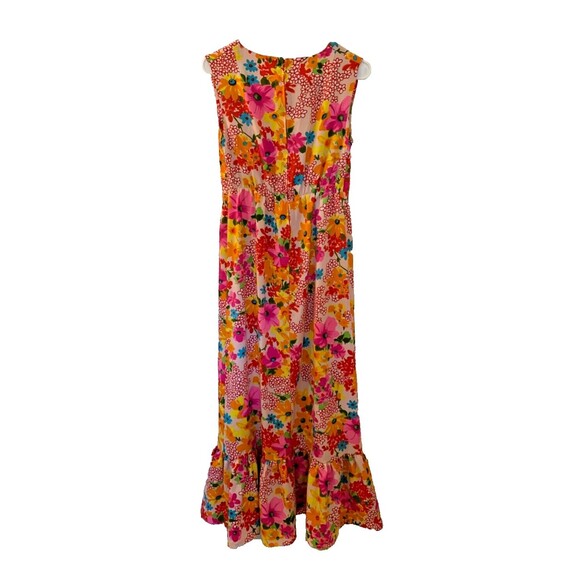 Vintage Retro Flower Power Sun Fashions of Hawaii Floral Maxi Dress Size 10 MINT - Picture 14 of 16